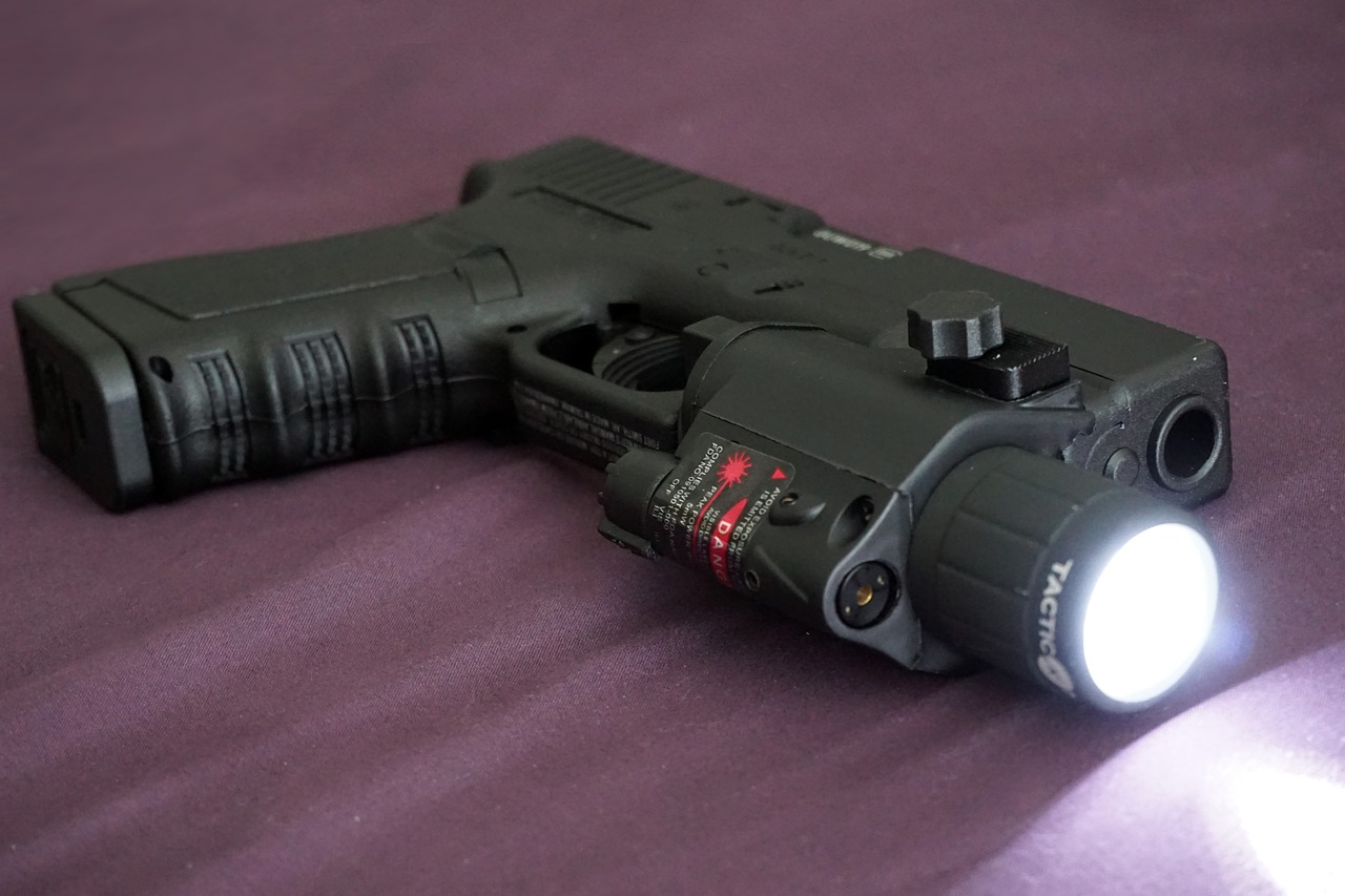 The gun with light. 